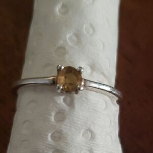 Elegant 925 Silver Ring With Citrine Stone